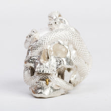 Load image into Gallery viewer, Skull with Vipers (Polished Silver)