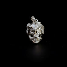 Load image into Gallery viewer, Skull with Vipers (Polished Silver)