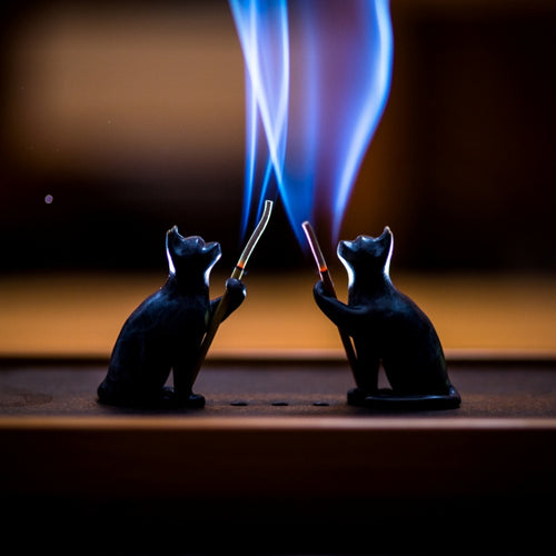Brass Cat Incense burner