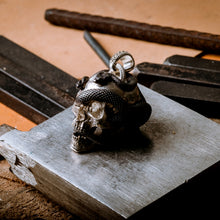 Load image into Gallery viewer, Skull with Vipers (Silver, Limited Edition)