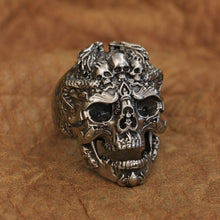 Load image into Gallery viewer, Dragon Skulls Ring (Cupronickel)