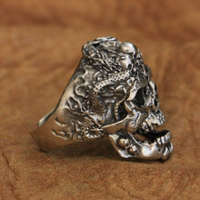 Load image into Gallery viewer, Dragon Skulls Ring (Cupronickel)