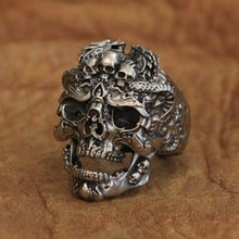 Load image into Gallery viewer, Dragon Skulls Ring (Cupronickel)