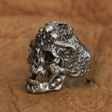 Load image into Gallery viewer, Dragon Skulls Ring (Cupronickel)