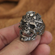 Load image into Gallery viewer, Dragon Skulls Ring (Cupronickel)