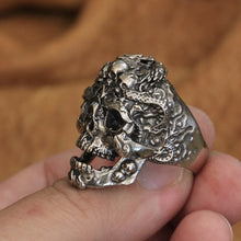 Load image into Gallery viewer, Dragon Skulls Ring (Cupronickel)