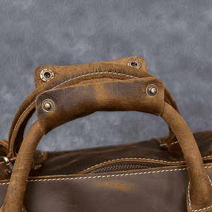 Leather duffle bag