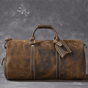 Leather duffle bag