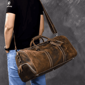 Leather duffle bag