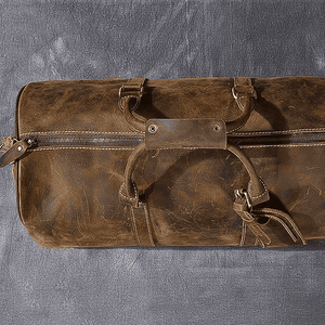 Leather duffle bag