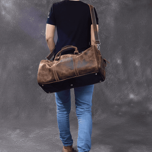 Leather duffle bag