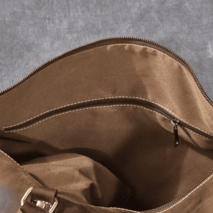 Leather duffle bag