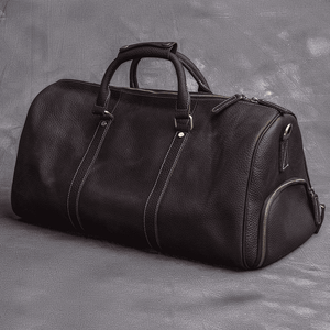 Leather duffle bag