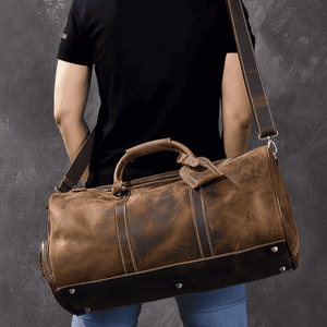 Leather duffle bag