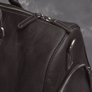 Leather duffle bag