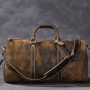 Leather duffle bag