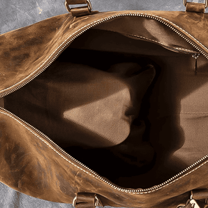 Leather duffle bag