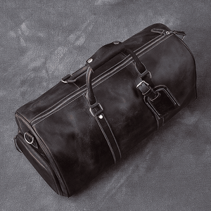 Leather duffle bag