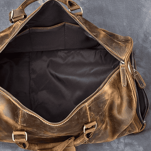 Leather duffle bag