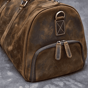 Leather duffle bag