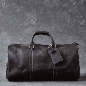 Leather duffle bag