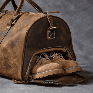 Leather duffle bag