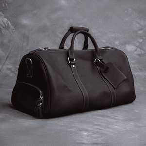 Leather duffle bag