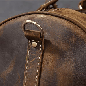 Leather duffle bag