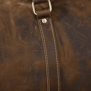 Leather duffle bag