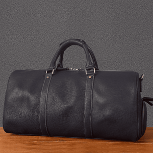 Leather duffle bag