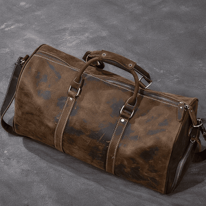 Leather duffle bag