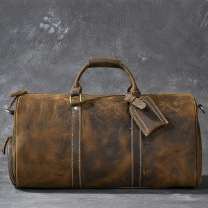 Leather duffle bag