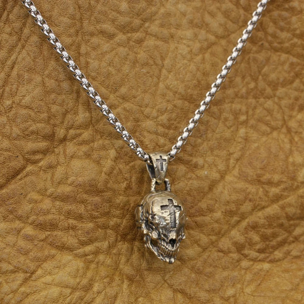 Skull with Cross (Brass)