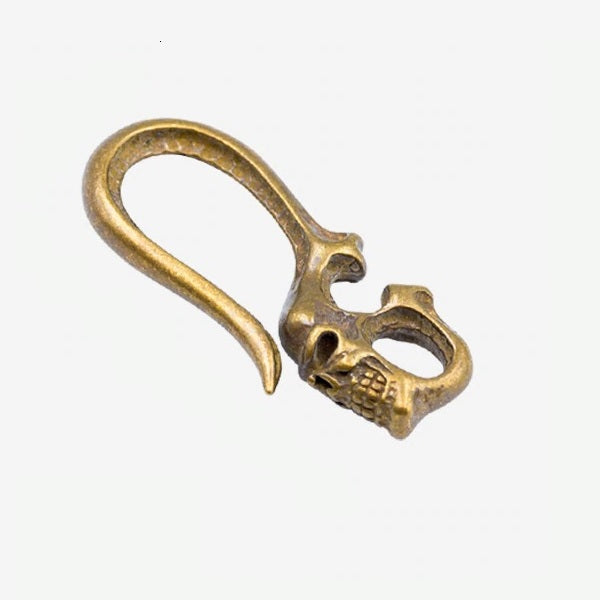 1pcs Solid Brass Belt O-ring Hook Devil Skull Dragon Hook Key Fob