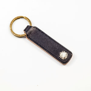Leather Keyring with Silver Decoration