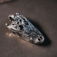 Load image into Gallery viewer, Silver Crocodile Skull
