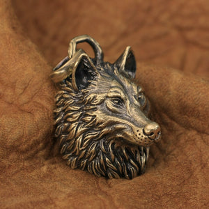 Wolf Pendant (Brass)