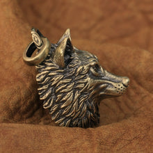 Load image into Gallery viewer, Wolf Pendant (Brass)