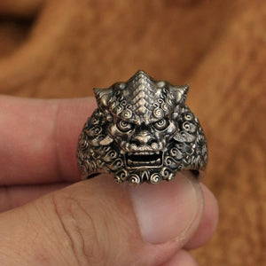 Chinese Lion Ring (Cupronickel)