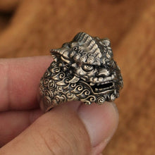 Load image into Gallery viewer, Chinese Lion Ring (Cupronickel)