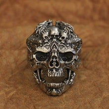 Load image into Gallery viewer, Dragon Skulls Ring (Cupronickel)
